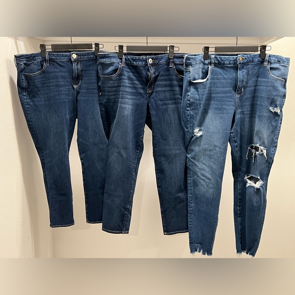American Eagle Outfitters Blue Denim Jeans Great Condition! Size 20 Jeggings LOT
